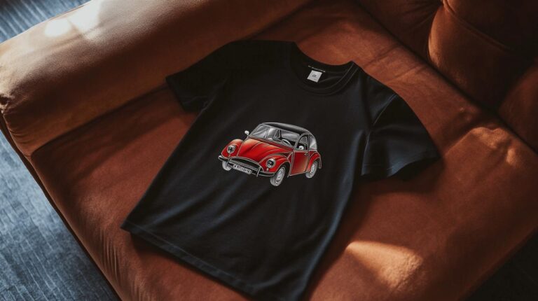 T-shirt Noir Restauration 2CV : La Piece Collector qui Fait Revivre l’Histoire de la Citroen